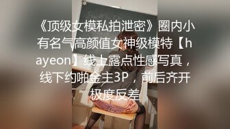 《顶级女模私拍泄密》圈内小有名气高颜值女神级模特【hayeon】线上露点性感写真，线下约啪金主3P，前后齐开极度反差