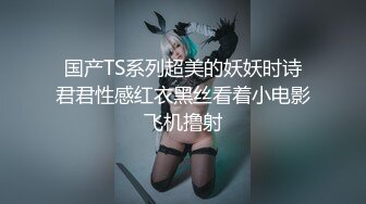 国产TS系列超美的妖妖时诗君君性感红衣黑丝看着小电影飞机撸射